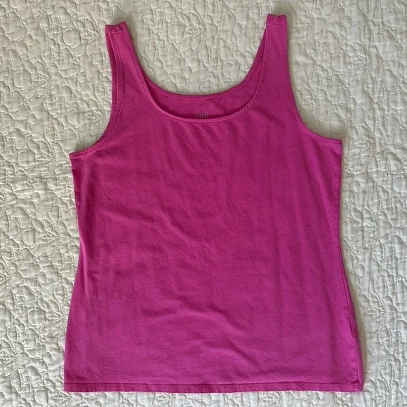 J Jill Perfect Tank Top Pink Women's Medium 34x22.5 Inch Relax Fit Cotton Blend - Picture 1 of 7